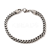 304 Stainless Steel Wheat Chain Bracelets for Men Women BJEW-B140-05P-4