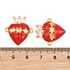 Brass Pave Clear Cubic Zirconia Connector Charms CU-CBA3D67-03G-01-3