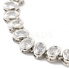 Clear Cubic Zirconia Oval Link Chain Bracelet BJEW-E073-04P-4