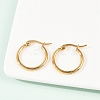 PVD Vacuum Plating 201 Stainless Steel Hoop Earrings with 304 Stainless Steel Pins for Women LS-EJEW-D279-12G-05-4