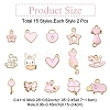 30Pcs 15 Styles Alloy Enamel Pendants ENAM-YW0004-25-2