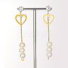 Golden 304 Stainless Steel Dangle Stud Earrings CL0746-2-2