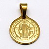 304 Stainless Steel Flat Round with San Benito Pendants STAS-D034-02-1
