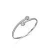 Flat Round Brass Micro Pave Clear Cubic Zirconia Cuff Bangles FS-WGF0D2F-03-2