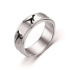 Rotating 201 Stainless Steel Anxiety Relief Rings for Women Men PW-WG4928D-09-1