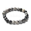 Natural Netstone Bead Stretch Bracelets BJEW-K212-B-021-3