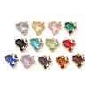 Brass Micro Pave Cubic Zirconia with Glass Charms KK-G517-11G-1