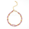 Bohemian Style Natural Pink Tourmaline Beads Double-strand Bracelets IB4334-1-1