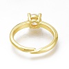 Brass Micro Pave Clear Cubic Zirconia Solitaire Rings RJEW-N031-13G-2