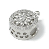 Rack Plating Brass Micro Pave Cubic Zirconia Tube Bails KK-A220-08P-2