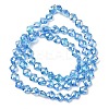 Electroplate Transparent Glass Beads Strands GL-CBA7A17-02A-07-4