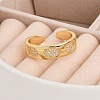 Rack Plating Brass Micro Pave Clear Cubic Zirconia Cuff Rings for Women RJEW-M028-116G-3