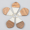 Opaque Resin & Walnut Wood Pendants RESI-S389-035A-C04-1