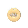 304 Stainless Steel Micro Pave Cubic Zirconia Pendants STAS-OY008-69G-1