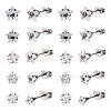 40Pcs 5 Size Crystal Rhinestone Tiny Star Stud Earrings EJEW-TA0001-13-1