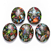 Synthetic Gold Line Imperial Jasper Cabochons G-R457-02D-1