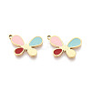 304 Stainless Steel & Enamel Butterfly Pendants STAS-T073-22G-1