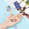 18Pcs 9 Colors Zinc Alloy Rhinestone Spring Gate Rings FIND-SC0019-50B-4