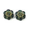 Baking Paint and Golden Metal Enlaced Glass Beads DGLA-T004-10E-2
