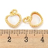 Natural Shell & Brass Heart Charms with Jump Rings KK-P275-08G-3