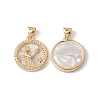 Rack Plating Brass Shell Pendants KK-D087-25G-06-1