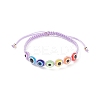 5Pcs 5 Color Resin Evil Eye Braided Bead Bracelets Set BJEW-JB08809-7