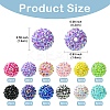 24Pcs 12 Colors Resin Rhinestone Beads RESI-YW0003-13-2