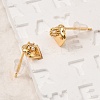 Brass Micro Pave Clear Cubic Zirconia Heart Stud Earrings EJEW-C158-12G-3