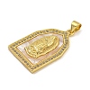 Rack Plating Brass Micro Pave Cubic Zirconia Pendants KK-I718-09G-A-2