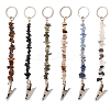6Pcs Natural  Gemstone Keychains KEYC-GF00002-1