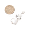 50Pcs ABS Plastic Imitation Pearl & Glass Pearl Heart Angel Pendant Decorations HJEW-JM03498-01-3