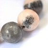 Natural Pink Zebra Jasper Round Bead Strands G-E334-8mm-11-8