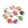 Resin Beads with Brass Rhinestone Rondelle KK-H490-05G-1