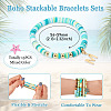 15Pcs Polymer Clay Heishi Beads Stretch Bracelets Sets BJEW-TA00679-4