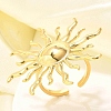 304 Stainless Steel Open Cuff Ring for Women RJEW-B109-01G-04-2