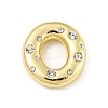 Brass Micro Pave Clear Cubic Zirconia Pendants KK-E093-04G-O-1