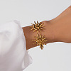 304 Stainless Steel Cuff Bangles for Women BJEW-Z157-01G-01-1