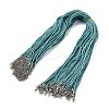2MM Braided Round Polycotton Cord Necklace Making with Alloy Lobster Claws Clasps and Iron End Chains NJEW-Q031-01C-1