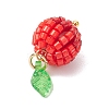 Glass Seed Beaded Berry Fruit Pendants PALLOY-MZ00729-01-4