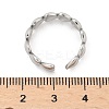 Non-Tarnish 304 Stainless Steel Heart Wrap Open Cuff Ring for Women RJEW-C045-18P-4
