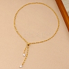 Adjustable 304 Stainless Steel Paperclip Chains Necklaces NJEW-D343-02G-1