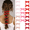 Bowknot Polyester Alligator Hair Clips AJEW-CP0008-35A-1