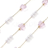 Handmade Glass Butterfly and ABS Plastic Imitation Pearl Beaded Chains CHC-R135-15G-1