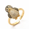Cubic Zirconia Penguin Open Cuff Ring KK-A180-55G-1