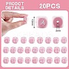 20Pcs Pink Cube Letter Silicone Beads 12x12x12mm Square Dice Alphabet Beads with 2mm Hole Spacer Loose Letter Beads for Bracelet Necklace Jewelry Making JX435E-2