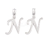 Rack Plating Eco-Friendly Brass Letter Pendants KK-K265-02P-N-1