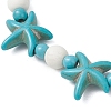 3Pcs 3 Colors Starfish & Turtle Synthetic Turquoise Beads Stretch Bracelets for Women BJEW-JB12129-6