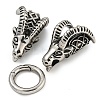 Tibetan Style 304 Stainless Steel Spring Gate Rings FIND-Z046-03AS-02-1