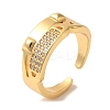 Rack Plating Brass Micro Pave Clear Cubic Zirconia Cuff Rings for Women RJEW-G325-13H-G-1