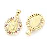 Brass Micro Pave Cubic Zirconia Pendants X-KK-I657-32G-A-5